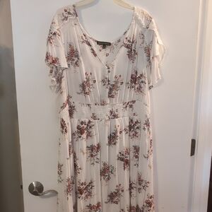 Floral White Maxi Dress By Always Indigo